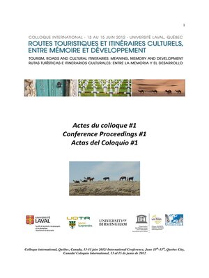 cover image of «Routes touristiques et itinéraires culturels. Entre mémoire